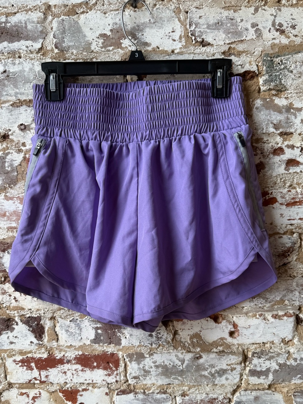 SHEIN Lavender Athletic Shorts with Smocked Waist